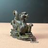 Antique Bronze Curio: Auspicious Flying Sky Pixiu, Wealth Attraction Display Stand for Home or Tea Table.