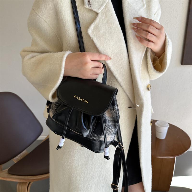 Stylish Black Brown White Casual Backpack For Students With Unique Design And Soft Pu Material