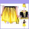 Enchanting Polyester Witch Costume Dress For Kids With Irregular Hem Design For Halloween Celebrations