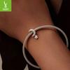 S925 Sterling Silver Moon Pattern Beaded, Elegant And Mysterious Retro Style Diy Star And Moon Pendant Accessories