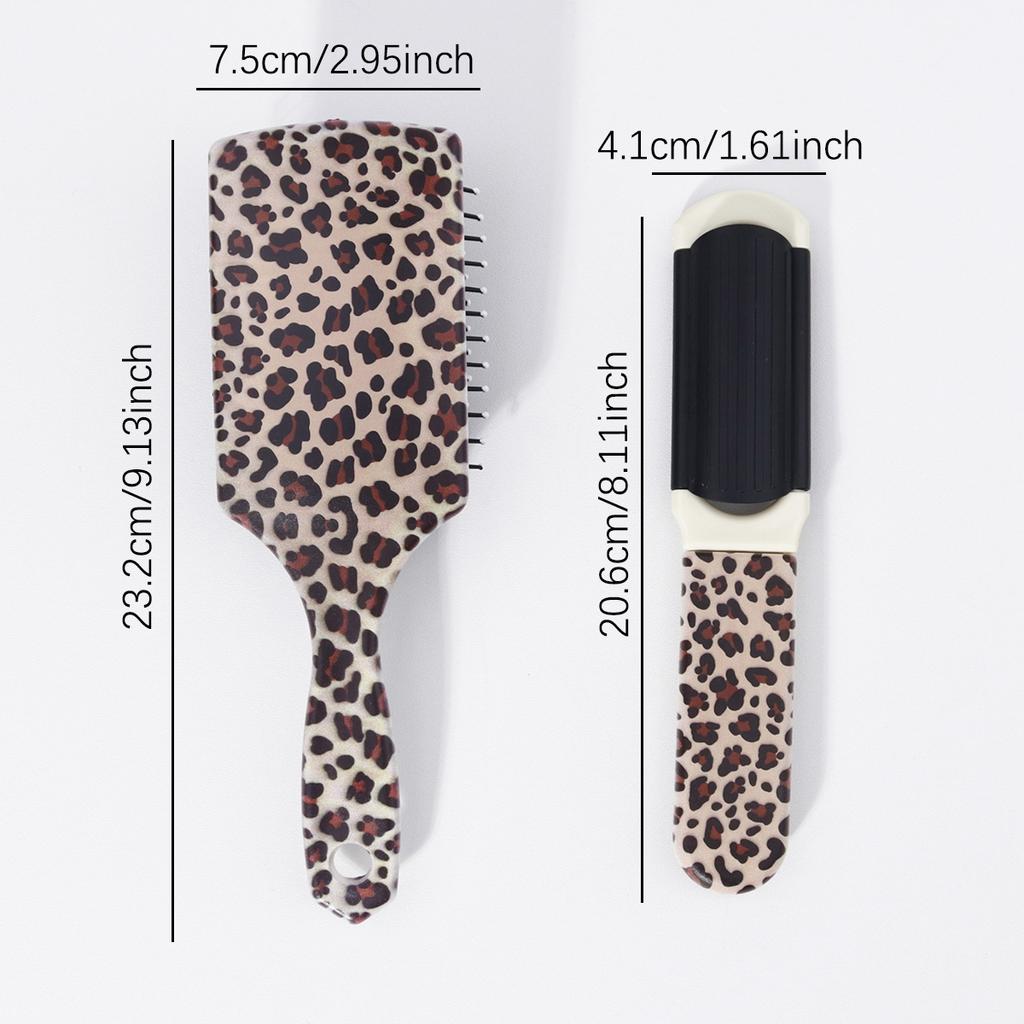 High Gloss Leopard Print Comb Set, Personalized Leopard Print Pattern, Gentle Hair Styling tool,Special for Real Hair Wigs