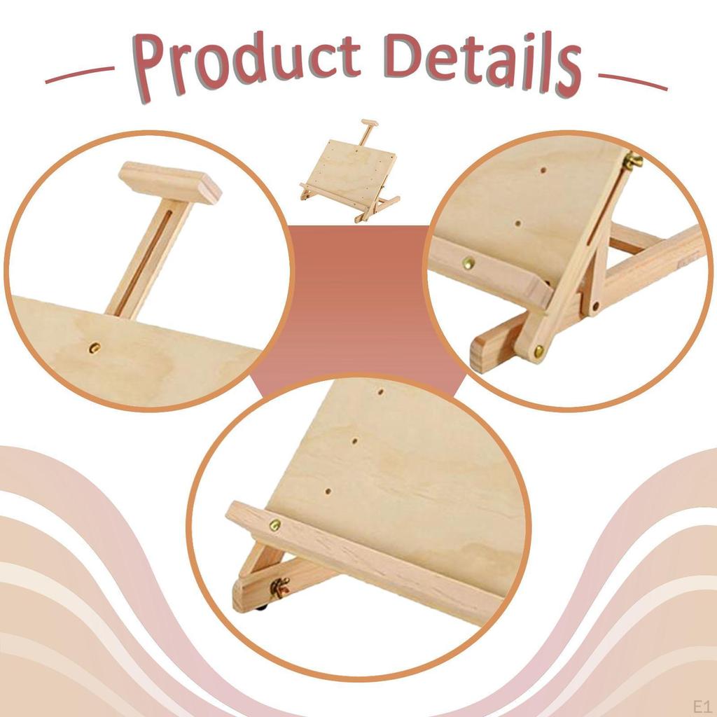 Wooden Tabletop Easel Drafting Table Supplies Portable Sketching Board Art for Watercolor