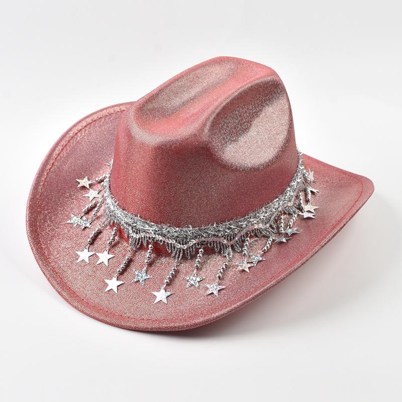 Women Sequin Fedora Hat With Rhinestone Ribbons Fashion Festival Party Wedding Dress Hats Cowgirl Jazz Cap