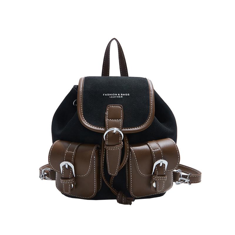 

Рюкзак с несколькими карманами, новый осенне-зимний ретро матовый мини маленький рюкзак, дорожный фото универсальный школьный рюкзак чёрный