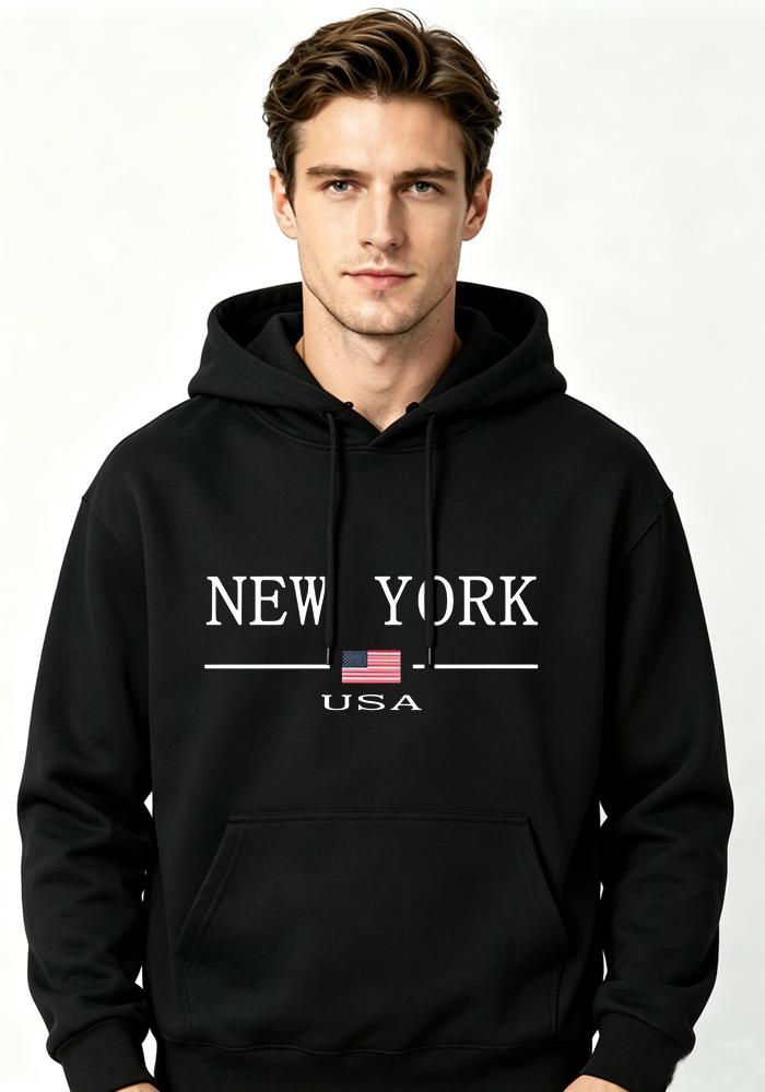 Erkek Kadın New York ABD Şehir Kapüşonluları Moda Harf Baskılı Grafik Sweatshirtler Bol Rahat Harajuku Kapüşonlu Üst Spor Giyim