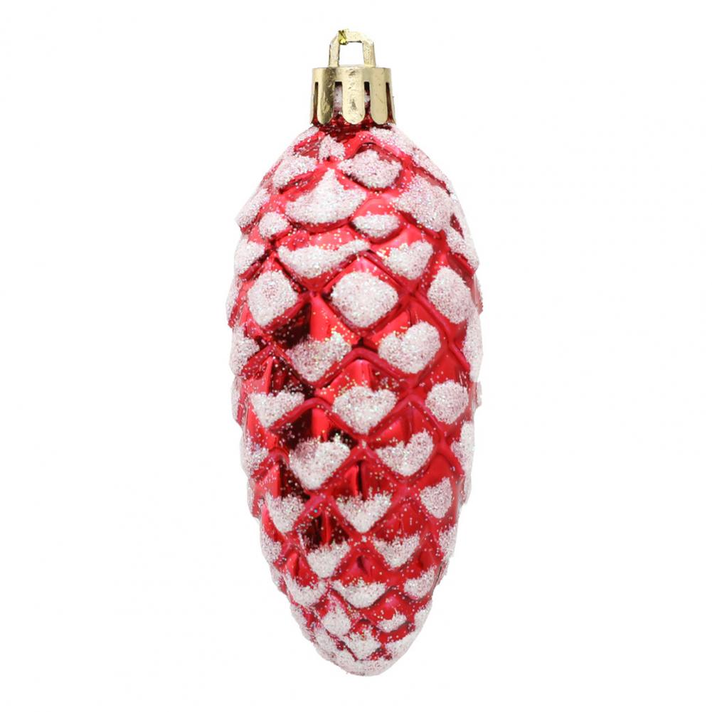 

5 шт. Рождественские подвесные шишки с блестками, украшение для рождественской елки, пластиковая сосновая шишка, рождественские украшения, шары, товары для вечеринок красный