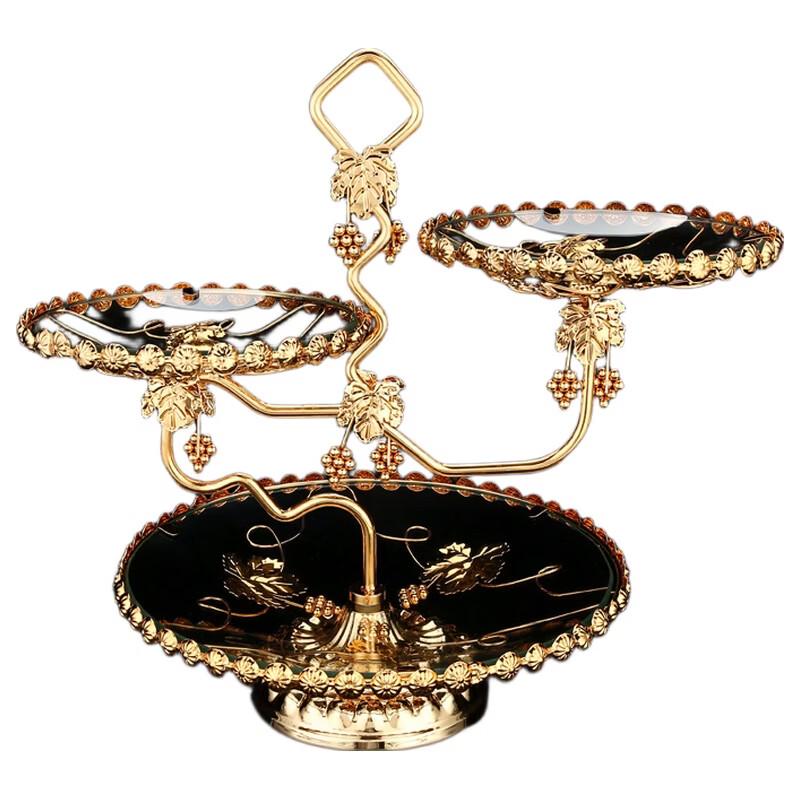 Xiaoyueya European-Style Three-Tier Glass Fruit and Snack Tray