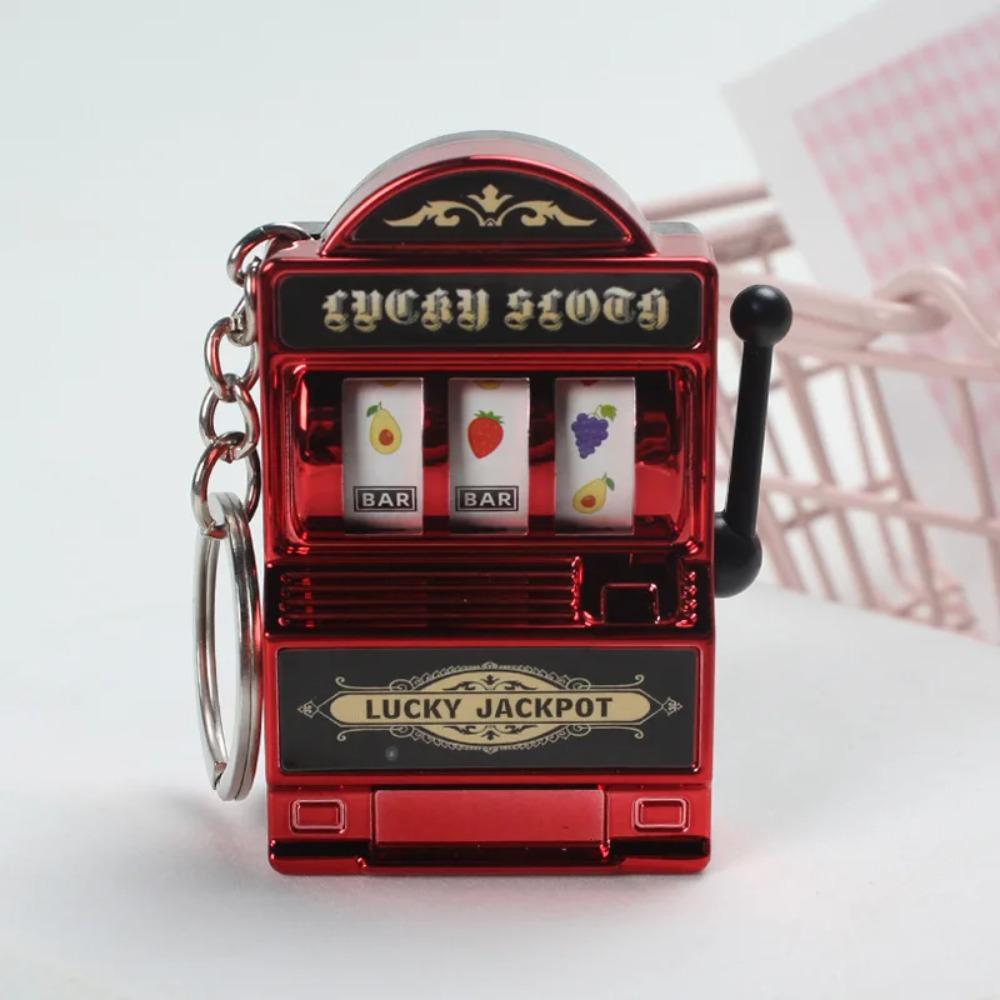Simple Fashion Trend Keychain Toy Fruit Machine Slot Machine Keychain Personalized Creative Car Pendant Key Ring GiftAccessories