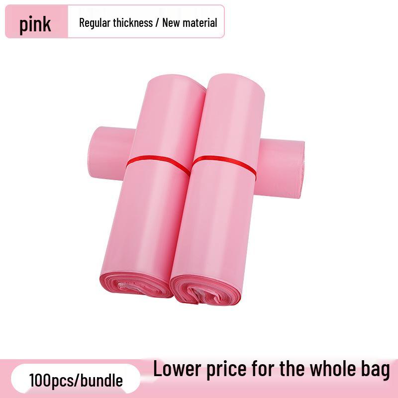 "Custom Logo Waterproof Pink Express Packaging Bags - Durable & Fresh Design"