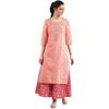 Aurelia Women's Peach Floral Printed Printed Cotton Regular Kurta