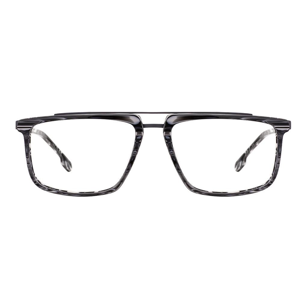 Vintage Men and Women Full Rim Square Double Bridge Large Acetate Metal Glasses Frame For Optical Prescription Lenses
