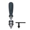 Hand Drill Carbon Steel Manual Crank Drill with Chuck Key and 5pcs Drill Bit for Plastic Wood