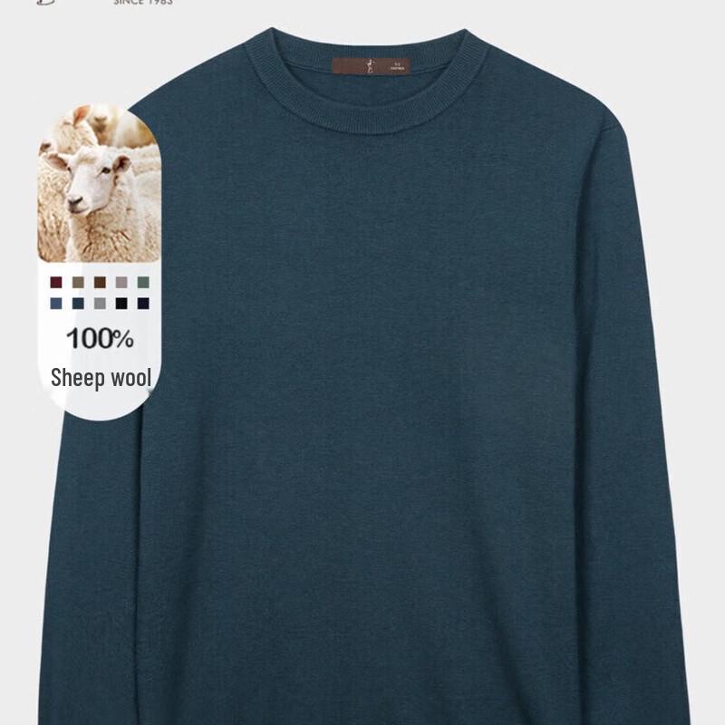 TRIES Men's Slim-Fit Round Neck Wool Sweater