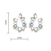 Exaggerated U-Shaped Colorful Zirconia Earrings: 2024 Trendy Retro Luxury Studs for Women