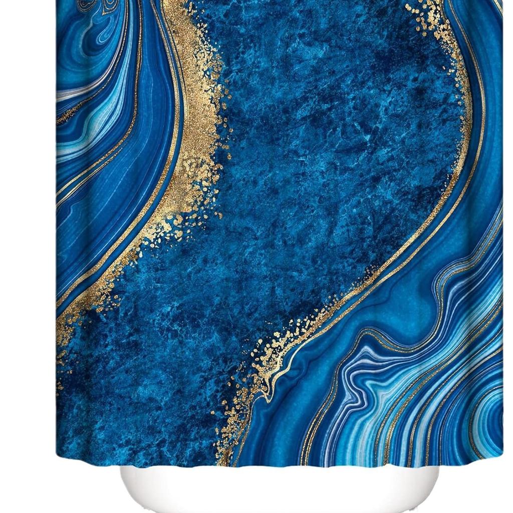 Bathroom Marble Pattern Abstract Art Four-Piece Toilet Three-Piece Shower Curtain