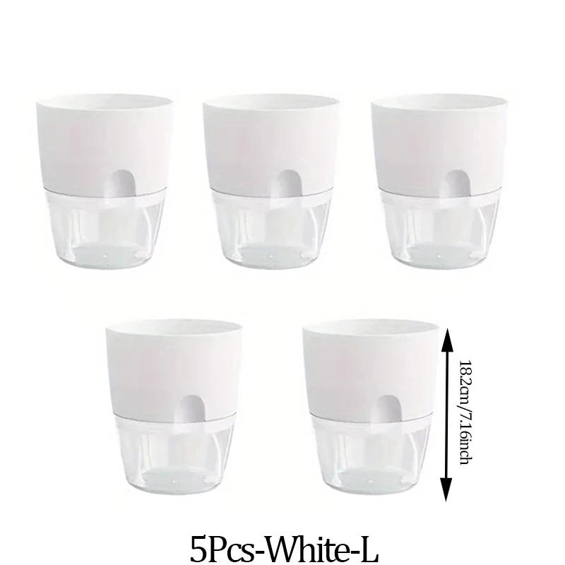 5Pcs Self Absorbing Transparent Flowerpot,Inner Air Hole, Prevention of Plant Root,Office, Hotel, Home Decor