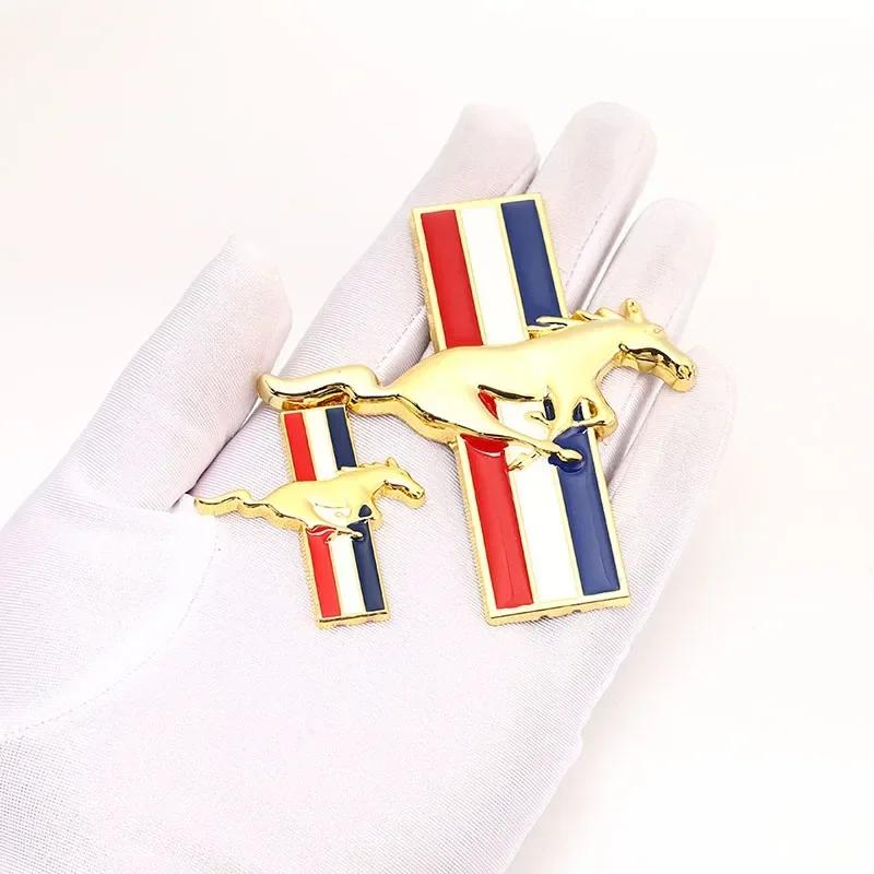 1 Pair Car Fender Side Stickers Rear Emblem Badge Horse Logo for M/ustang Focus Fiesta Kuga Edge Sh/elby GT Explorer Fusion