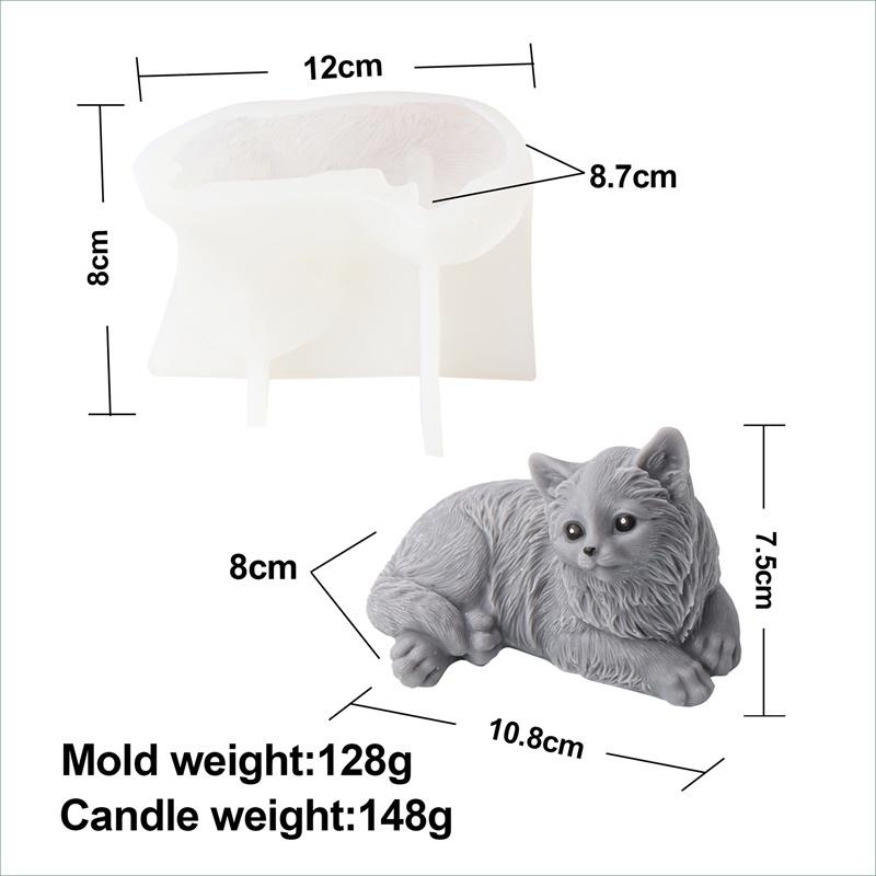 3D Dog Cat Silicone Candle Mold Multi Style Lovely Animal Pets Schnauzer Shiba Inu DIY Gypsum Soap Ice Baking Mould Home Decor
