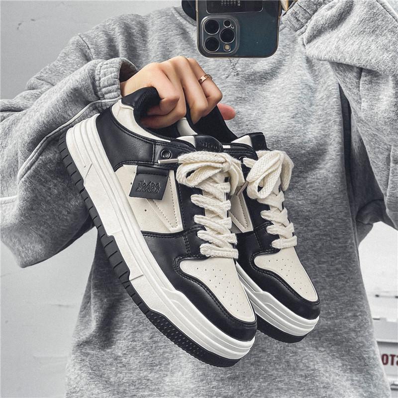 Meiretu 2024 Height-Boosting White Sneakers for Boys - Korean Style Spring Thick-Soled Casual Sports Shoes
