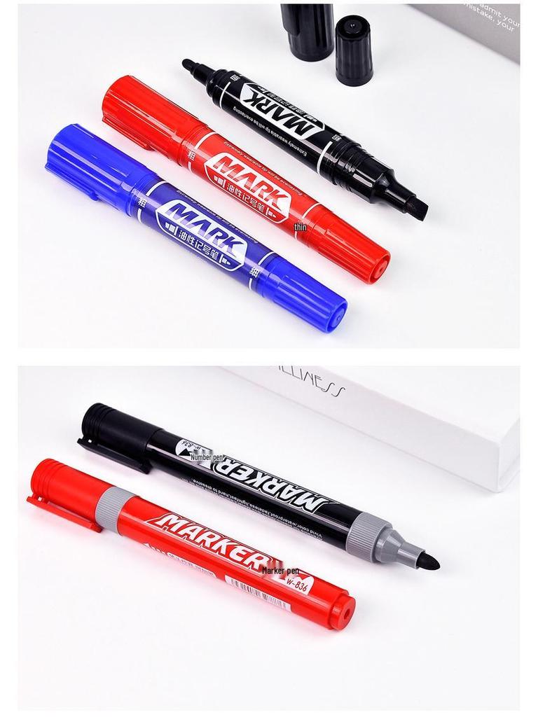 Oil-Based Double-Ended Refillable Broad Tip Marker - Large Capacity, Quick Drying, Waterproof