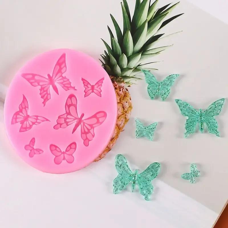 Multi Butterfly Decorative Flower Pattern Fondant Silicone Sugarcraft Wedding Cake Decorating Tools Resin Chocolate Molds