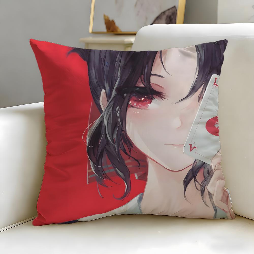 popular anime Kaguya S-sama Love Is War Cushion Cover Soft & Easy-Wash Pillow Case – Versatile for Couch, Bed, Travel and Office
