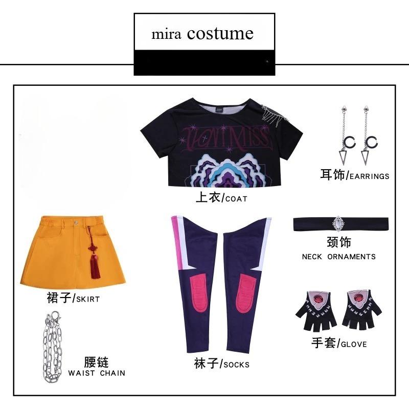 IN STOCK Size 110cm-150cm Huntrix Rumi Zoey Mira Cosplay Costume K-pop Demon Hunters Cosplay Idol Roleplay Halloween Outfit