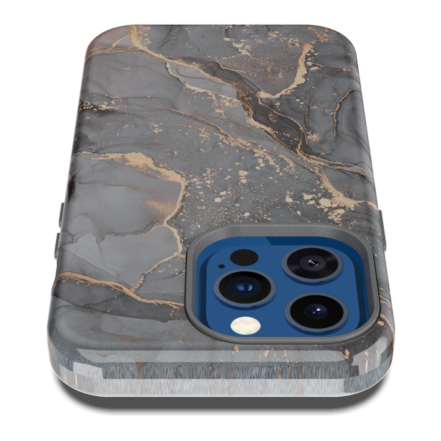 

GW03 Hard PC+Soft TPU Hybrid Case for iPhone 14 Pro,Anti-scratch Stylish Pattern IMD Phone Cover Shell 10028 Marble Pattern