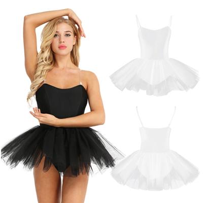 Women Strapless Built In Shelf Bra Tutu Ballet Dance Dress Ladies Stage Performance Costume