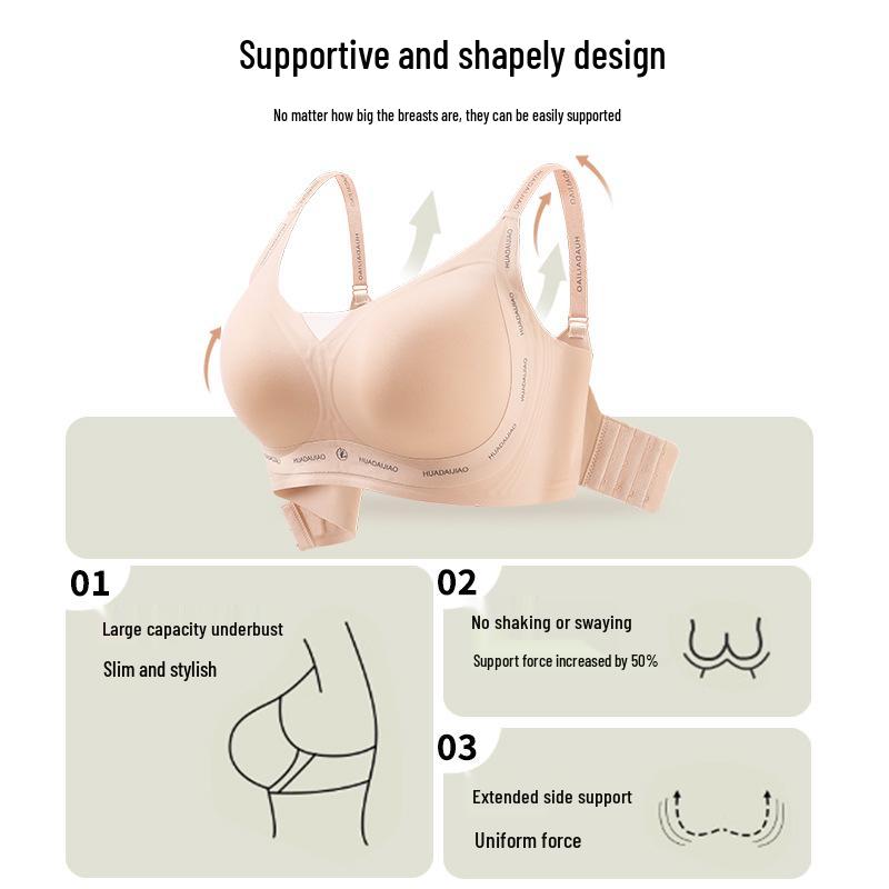 Women's Seamless Push-Up Bra: Letter Straps, Sexy Lift, Non-Run Cup, Plus Size Available