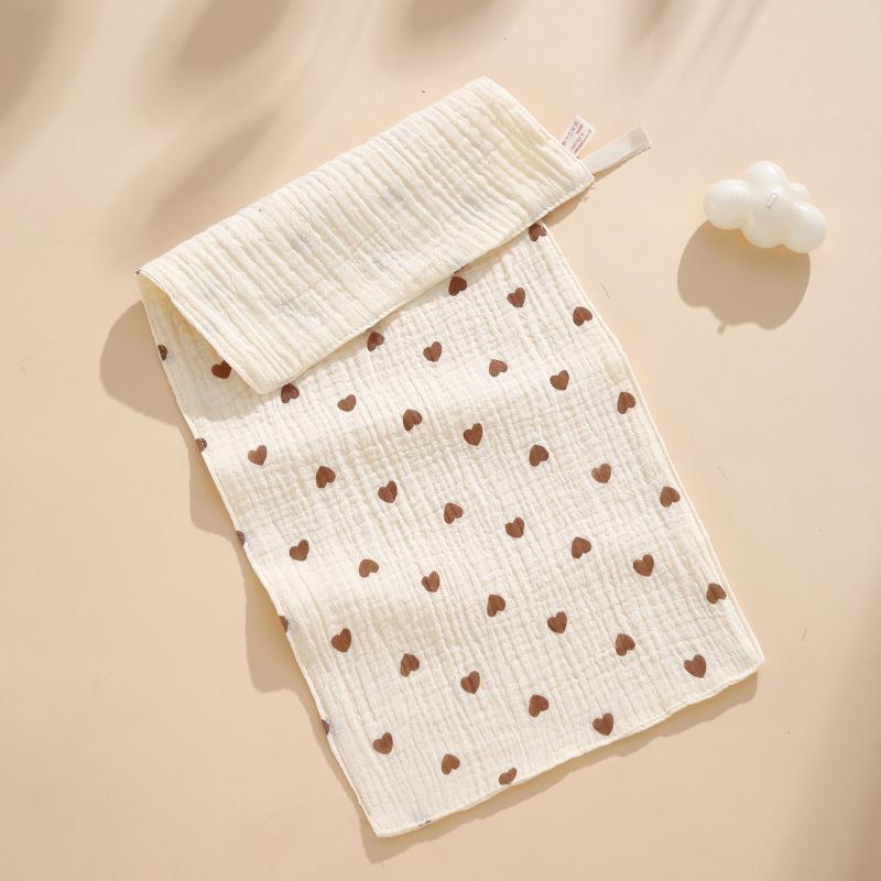 Children'S Towel Four-Layer Pure Cotton Gauze Saliva Towel Baby Face Towel Newborn Crepe Printed Soft Small Square Towel