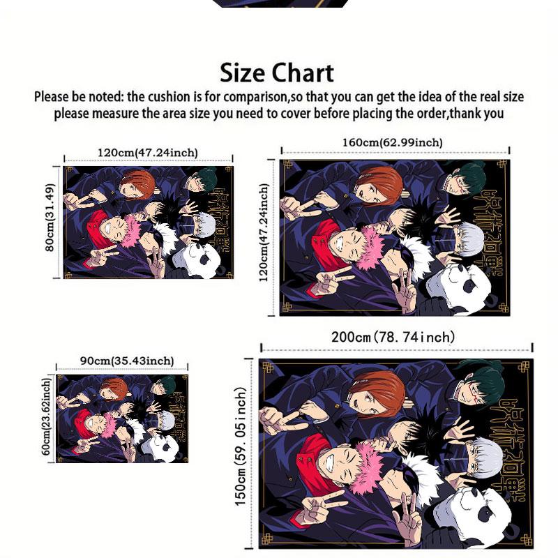 Jujutsu Kaisen Pattern Carpet - Anti-slip Kitchen and Outdoor Carpet, Home and Bedroom Decoration, Birthday Gift