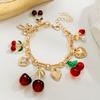 1 Sweet and Cute Cherry Bracelet with Simple and Versatile Love Bow and Tassel Bracelet
