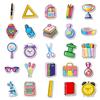 50 Creative Hand-painted Various Stationery Graffiti Stickers Book Pencil Alarm Clock No Repetition Decorative Stickers