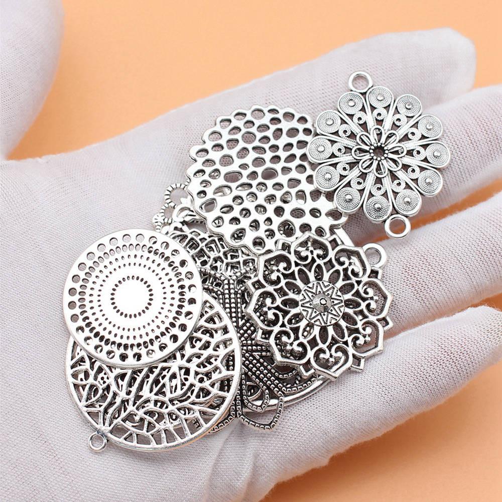 

Растительный смешанный набор подвесок-шармов, женские украшения, трендовые товары оптом A16-11pcs-Mix Size