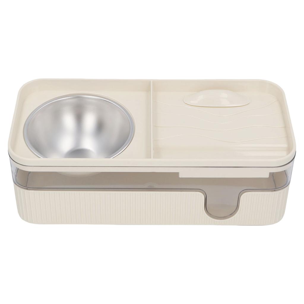Automatic Cat Feeder and Water Dispenser with Stainless Steel Bowl Large Capacity Pet Food Bowl Waterer Set