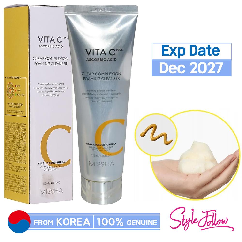 

[MISSHA] Vita C Plus Очищающая пенка для очищения кожи, 120 мл 1pc + Sample Gifts