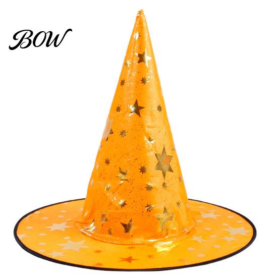 Festival Party Headwear Halloween Witch Wizard Hat, Adult Kids Cosplay Cone Hat with Spider Pointed Web Star Decor, Gothic Costume Prop, Trick