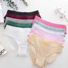 3PCS/SEt Womens Basic Low Waist Underwear Striped Cotton Bikini Panties Breathable Daily Wear Soft Comfort Multi Color Lingerie