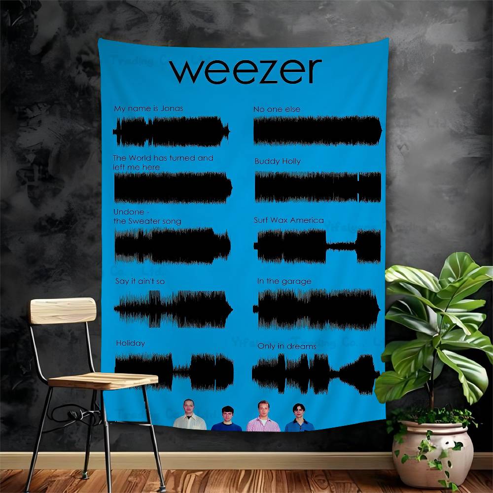 Weezer Music Band DIY Wall Tapestry Hanging Tarot Hippie Wall Rugs Dorm INS Home Decor