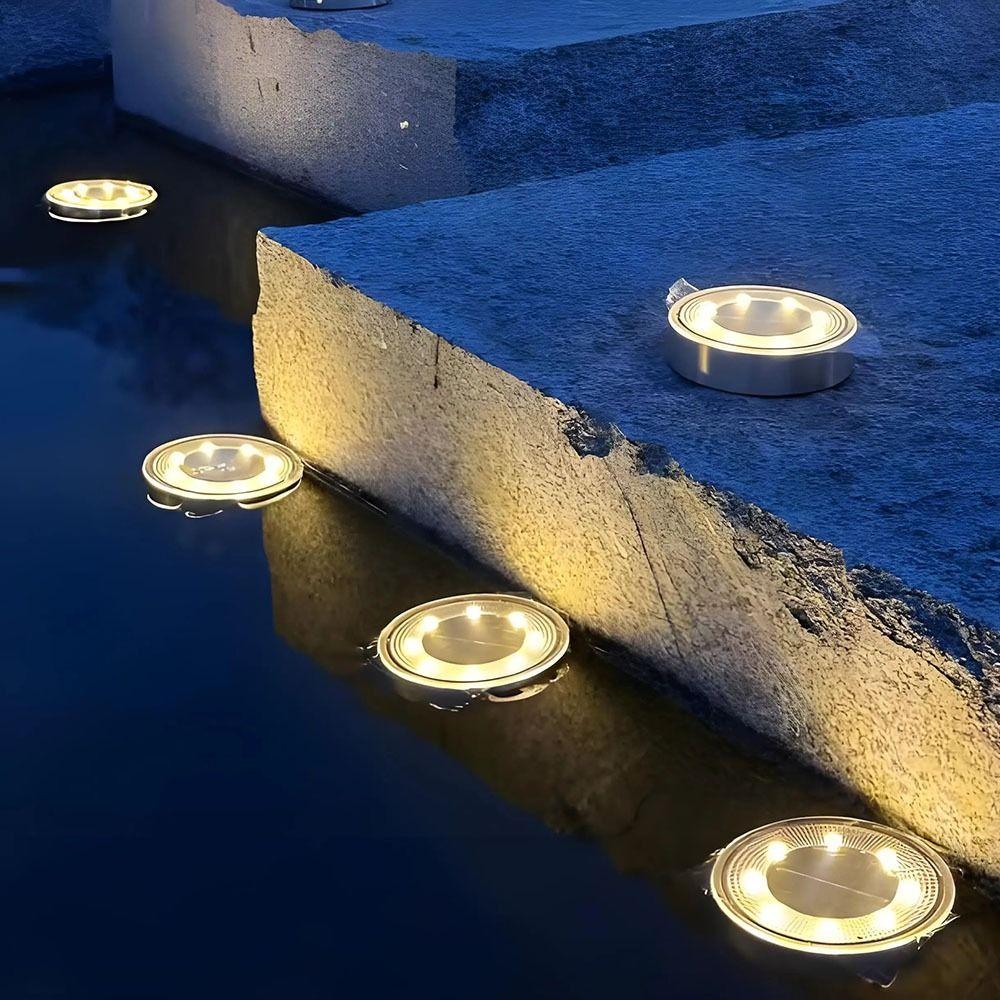 2Pcs Super Bright Solar Buried Lights Solar Power Lawn Lamp Path Deck Lights  Garden