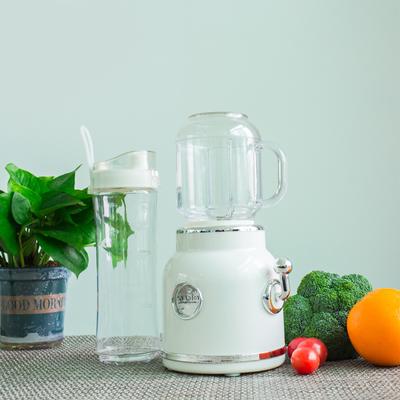 Mini Blender with Double Cup Retro Shake and Ice Crush Maker Countertop Juice Blender with