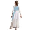 Girls Sleeveless Single Shoulder Praise Asymmetrical Tunic Contrast Color Dance Dresses Performance Gown