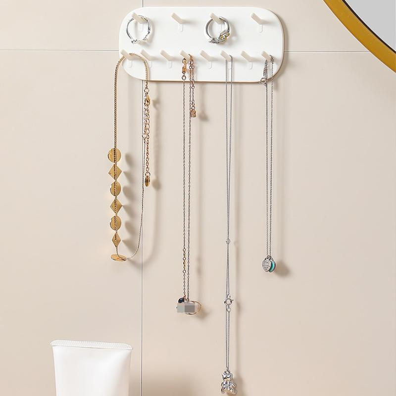 Jewelry Storage Rack, Multi-Functional No-Drill Earring And Necklace Display Rack, Jewelry Storage Hooks