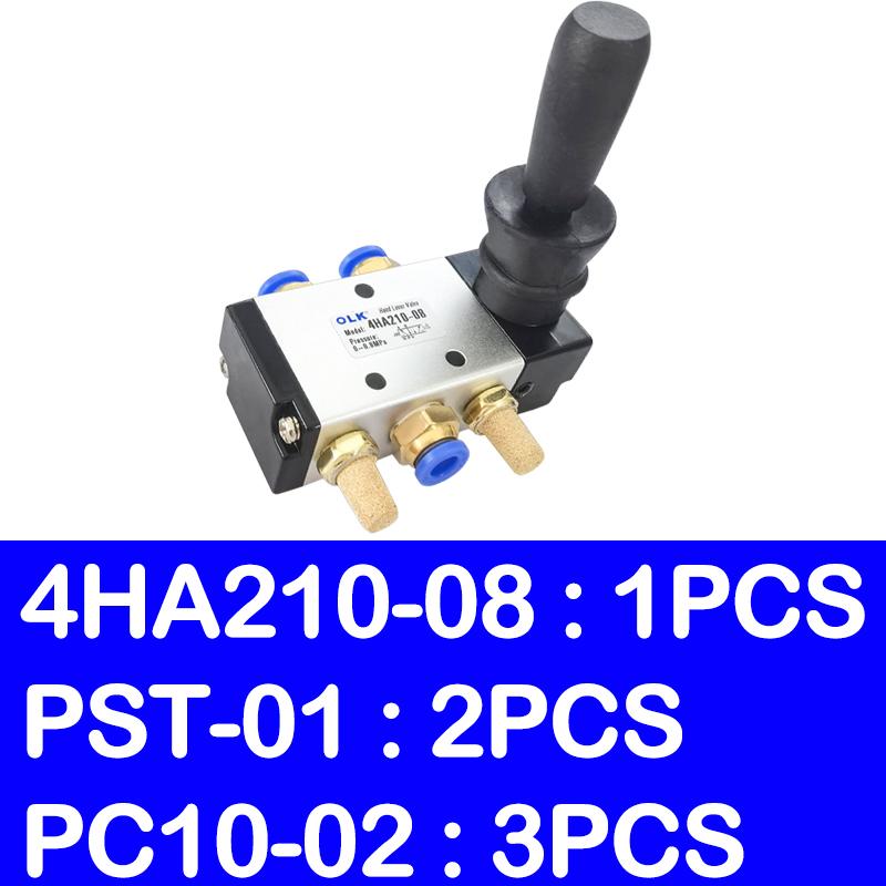 4HA210-08 1/4" 2 Position 5 Port Five Way Pneumatic Air Valve Hand Lever Operated Control Valve Ventilation Valves 4