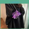 Shiny Fringe Sequin Evening Street Fashion Pu Bucket Bag 2024 New Trendy Chic Drawstring Large Capacity Stylish Handbag