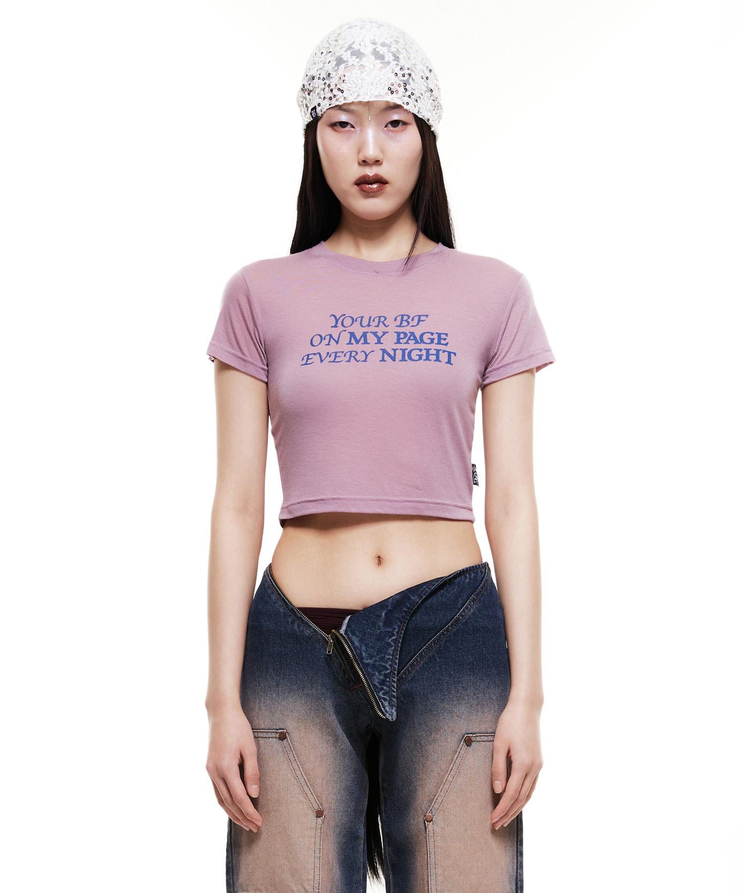 Buddy Lettering Crop Top Dusty Pink M