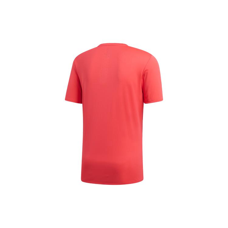 Adidas T Shirts Men's Red Crew Neck Moderate Straight Fit DQ1852