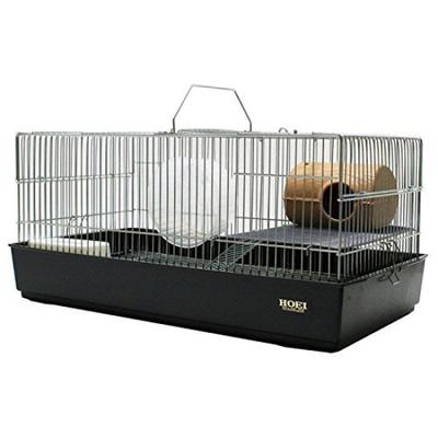 Cușcă pentru hamsteri Hoey, neagră, asamblată, lățime 580 x adâncime 310 x înălțime 260 mm