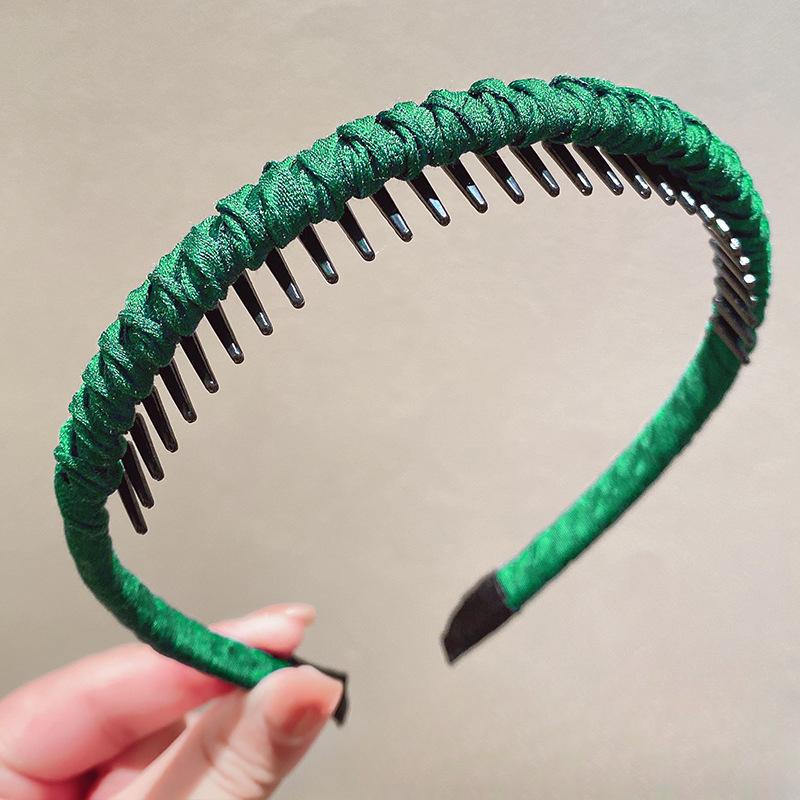 

Детская повязка для волос с зубчиками, противоскользящий зажим для волос, волшебная повязка для разделения волос, заколка для волос, головной убор темно-зеленого
